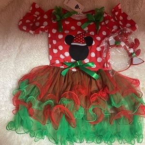 Festive toddler Christmas dress .